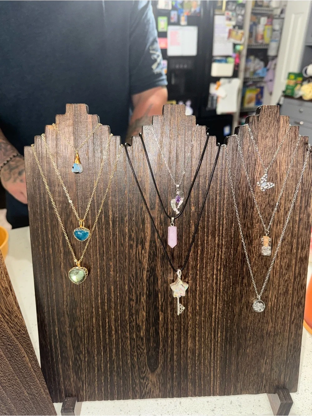 Wooden necklace displays- brand new!